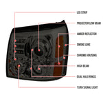 Spec-D 02-06 Escalade Halo Projector Headlights Chrome/Smoked