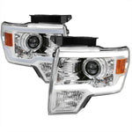 Spec-D 09-14 Ford F150 LED Strip Headlights Chrome/Clear