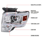 Spec-D 09-14 Ford F150 LED Strip Headlights Chrome/Clear