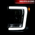 Spec-D 11-16 Ford F250 F350 F450 LED C-Bar Headlights Black