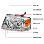 Spec-D 04-08 Ford F-150 / 06-08 Lincoln Mark Headlight R8 Strip Chrome
