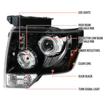 Spec-D 04-08 Ford F150 06-08 Lincoln Mark Projector Headlights Black