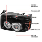 Spec-D 92-96 Ford F150 F250 F350 Bronco Headlights V2 Black