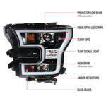 Spec-D 15-17 Ford F150 Projector Headlights LED Bar Black