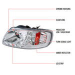 Spec-D 97-03 Ford F150 Chrome Projector LED Strip Headlights