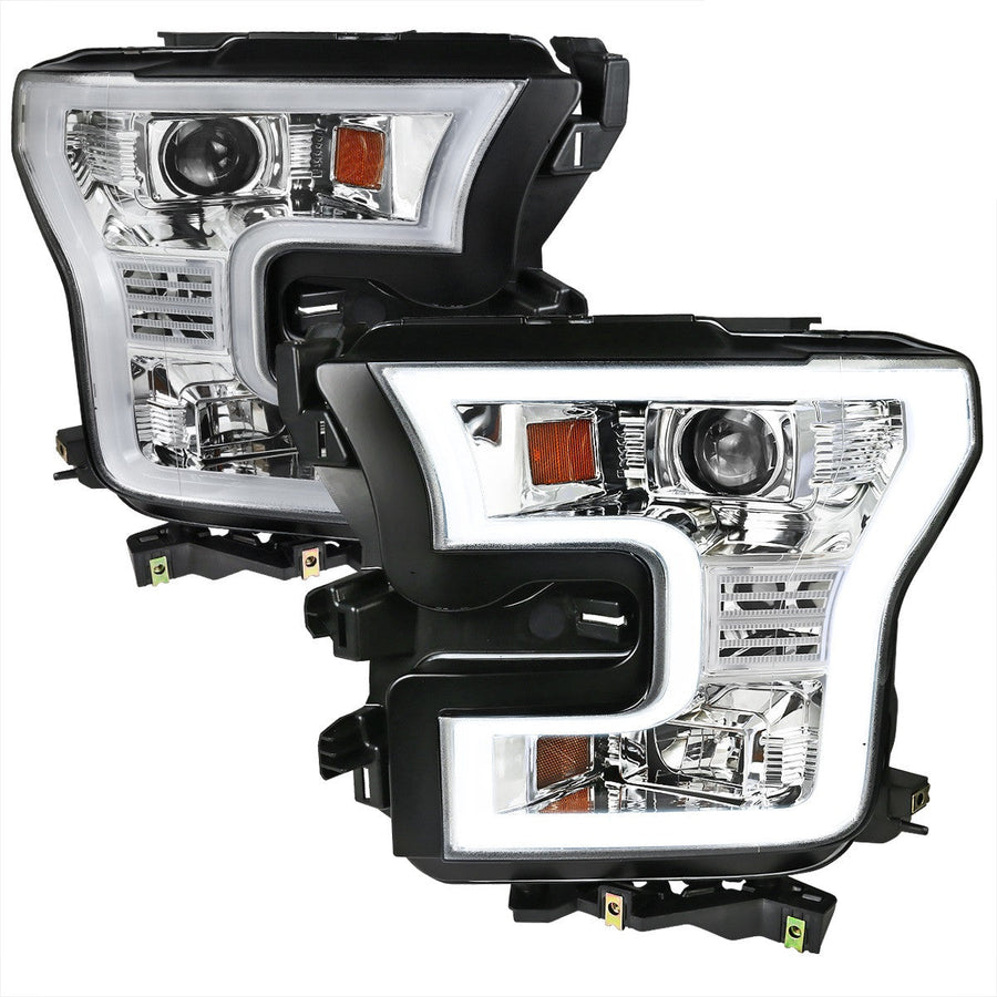 Spec-D 15-17 Ford F-150 Projector Headlights Chrome/Clear Halogen
