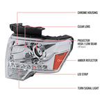 Spec-D 09-14 Ford F150 Projector Headlights Chrome