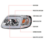 Spec-D 97-03 Ford F150 Projector Headlights LED Bar Chrome