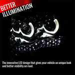 Spec-D 09-14 Ford F150 U-Ring Halo Projector Headlights LED Smoked