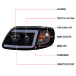 Spec-D 97-04 F-150/Expedition Headlights LED C-Bar Smoked