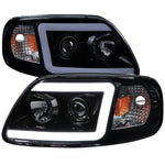 Spec-D 97-04 F-150/Expedition Headlights LED C-Bar Smoked
