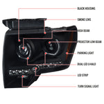 Spec-D 09-14 Ford F150 U-Ring Projector LED Strip Black Smoked