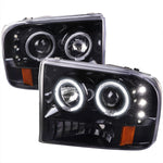 Spec-D 99-04 Ford F250 F350 F450 Excursion Headlights Black