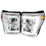 Spec-D 11-16 Ford F250 F350 F450 Pro SEQ Headlights Chrome