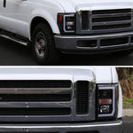 Spec-D 08-10 Ford F250 F350 Super Duty Headlights LED Bar Black