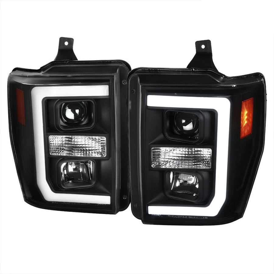 Spec-D 08-10 Ford F250 F350 Super Duty Headlights LED Bar Black