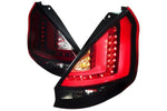 Spec-D 11-13 Ford Fiesta Hatchback LED Tail Lights Chrome/Red Smoked