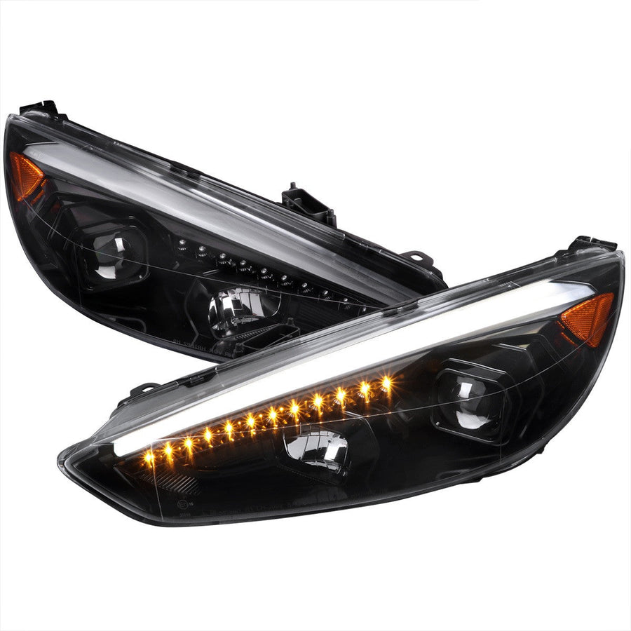 Spec-D 15-17 Ford Focus Projector Headlights SEQ LED Black