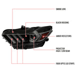 Spec-D 15-20 Ford Mustang Projector Headlights Black Smoked