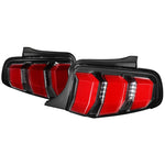 Spec-D 10-12 Ford Mustang LED Tail Lights Red/ white Bar