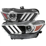Spec-D 18-20 Mustang Shelby LED Strip Headlights Black OEM HID