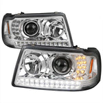 Spec-D 01-11 Ford Ranger Headlights LED Strip Projector Chrome