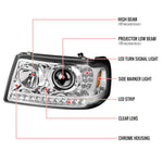 Spec-D 01-11 Ford Ranger Headlights LED Strip Projector Chrome