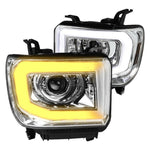 Spec-D 14-19 GMC Sierra Headlights LED DRL Bar Projector Chrome