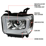 Spec-D 14-19 GMC Sierra Headlights LED DRL Bar Projector Chrome