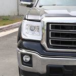 Spec-D 14-19 GMC Sierra Headlights LED DRL Bar Projector Chrome