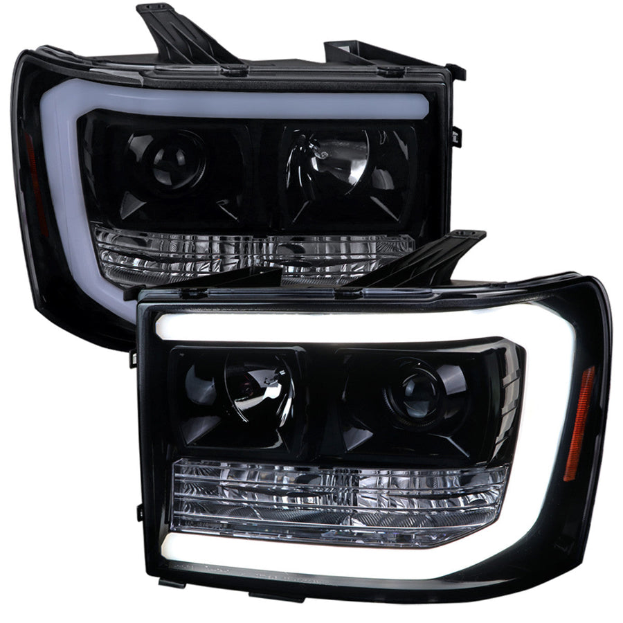 Spec-D 07-14 GMC Sierra 1500HD 2500HD Projector Headlights Black/Smok
