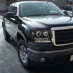 Spec-D 07-14 GMC Sierra Pickup Halo Projector Headlights Black