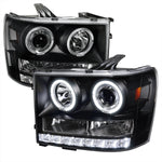 Spec-D 07-14 GMC Sierra Pickup Halo Projector Headlights Black