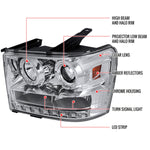 Spec-D 07-14 GMC Sierra Pickup Projector Headlights Chrome
