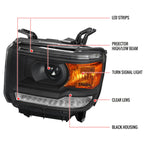 Spec-D 14-19 GMC Sierra Pickup LED Bar Headlights Black