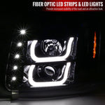 Spec-D 07-14 GMC Yukon Denali U-Shape LED Headlights Black