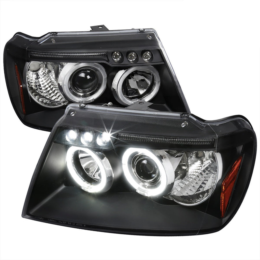 Spec-D 99-04 Jeep Grand Cherokee Dual Halo Headlights Black