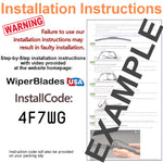 2008 Ford Mustang (GT) Wiper Blades w/2yr Wear Warranty (Set of 2) Beam Wipers