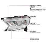 Spec-D 19-24 Ranger XL XLT Headlights OEM Style light Bar Chrome