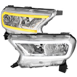 Spec-D 19-24 Ranger XL XLT Headlights OEM Style light Bar Chrome