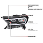 Spec-D 19-23 Ranger XL XLT Headlights OEM Style LED Bar Turns Black