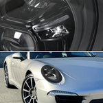 Spec-D 12-2018 Porsche 911 991 LED Projector Headlights Black