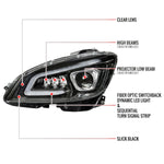 Spec-D 08-14 Mercedes C-Class W204 Headlights Sequential Black/Clear