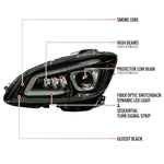 Spec-D 08-11 Benz W204 C-Class SEQ LED Headlights Black/Smoked