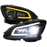 Spec-D 08-11 Benz W204 C-Class SEQ LED Headlights Black/Smoked
