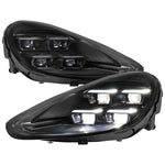 Spec-D 15-17 Porsche Cayenne 958 Matrix Style Headlights Dynamic Black