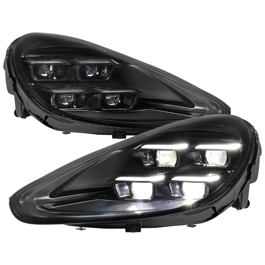 Spec-D 15-17 Porsche Cayenne 958 Matrix Style Headlights Dynamic Black