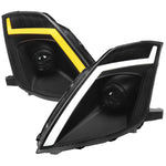 Spec-D 06-09 Nissan 350Z Headlights Sequential LED Bar Black.