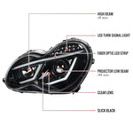 Spec-D 01-07 Benz W203 C-Class 4DR Projector Headlights LED Bar