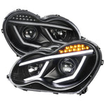 Spec-D 01-07 Benz W203 C-Class 4DR Projector Headlights LED Light Bar